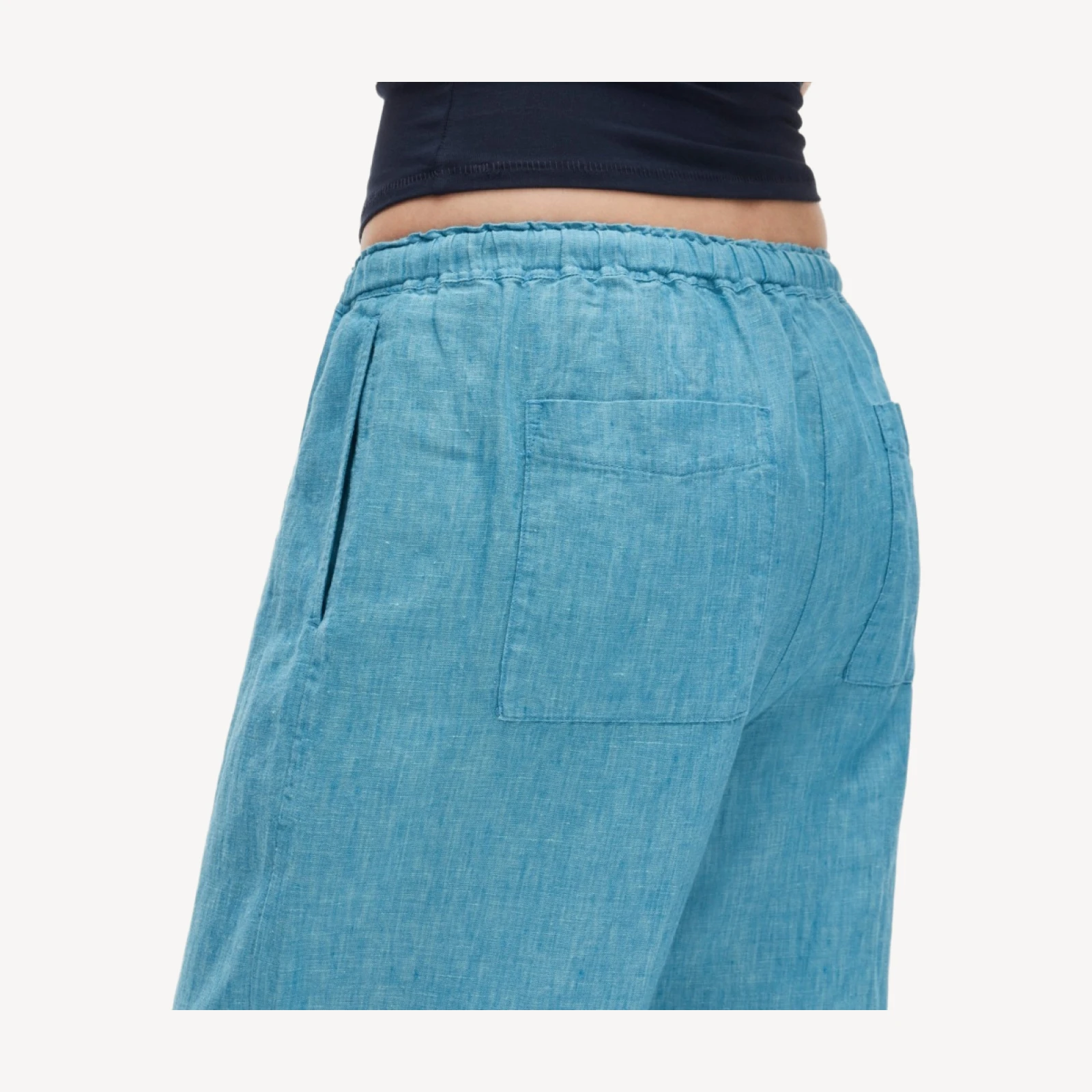 Soleil pant in crosshatched linen