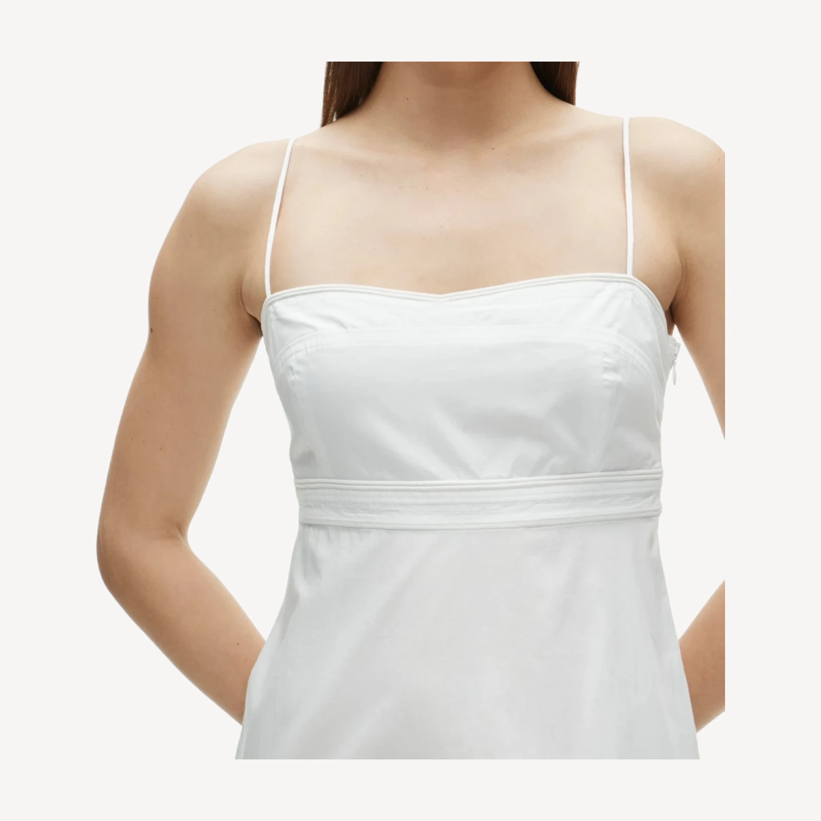 Empire-waist dress in cotton poplin
