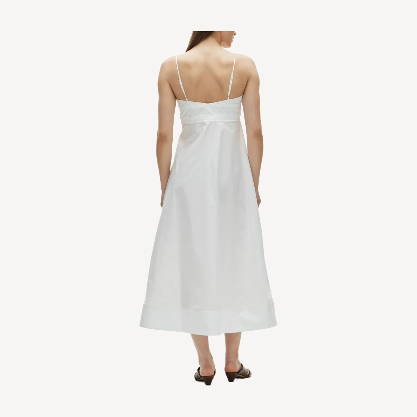 Empire-waist dress in cotton poplin