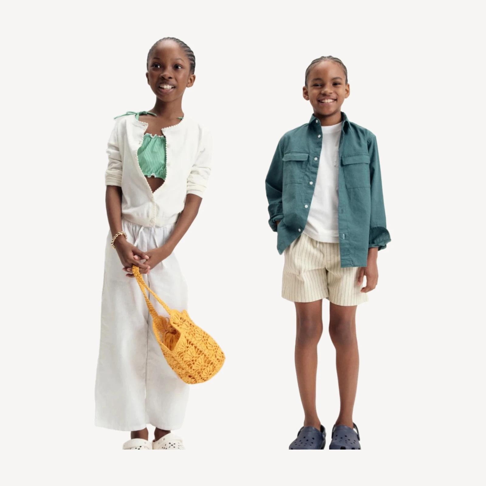 Girls' Soleil pant in linen-cotton blend