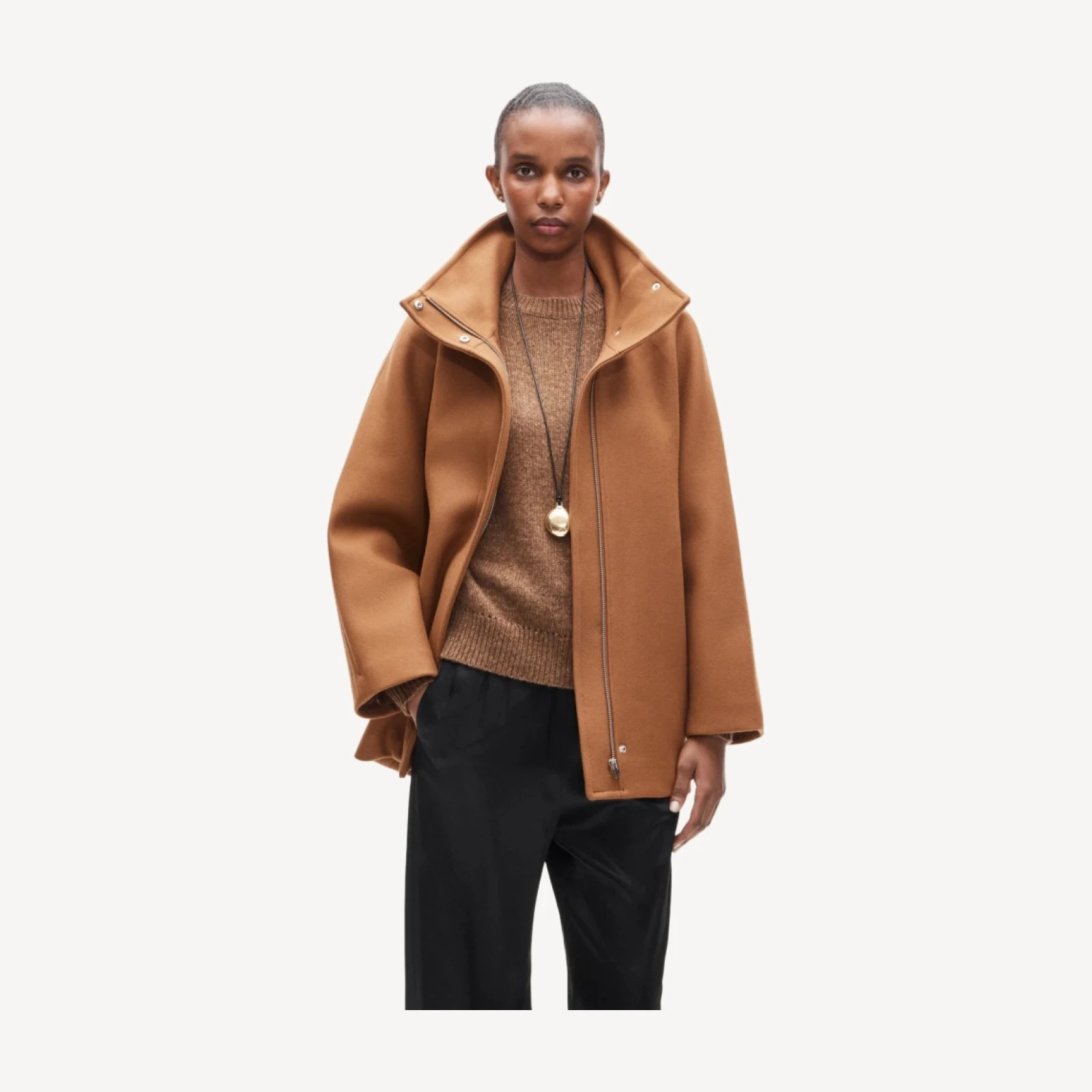 Luciana coat in wool-blend melton