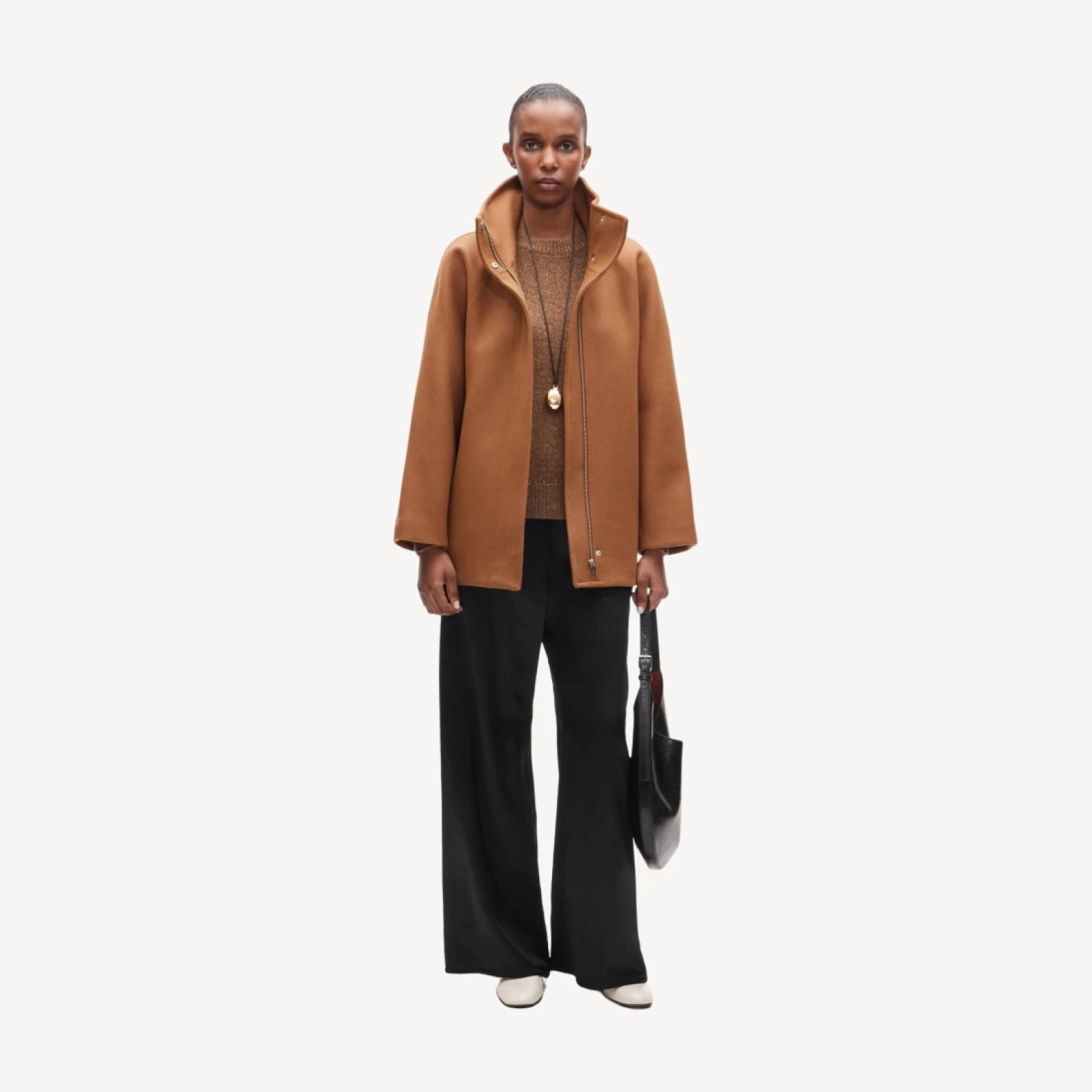 Luciana coat in wool-blend melton