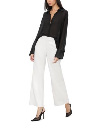 Alice and Olivia Alexander Faux Leather High Rise Slim Straight Ankle Trousers
