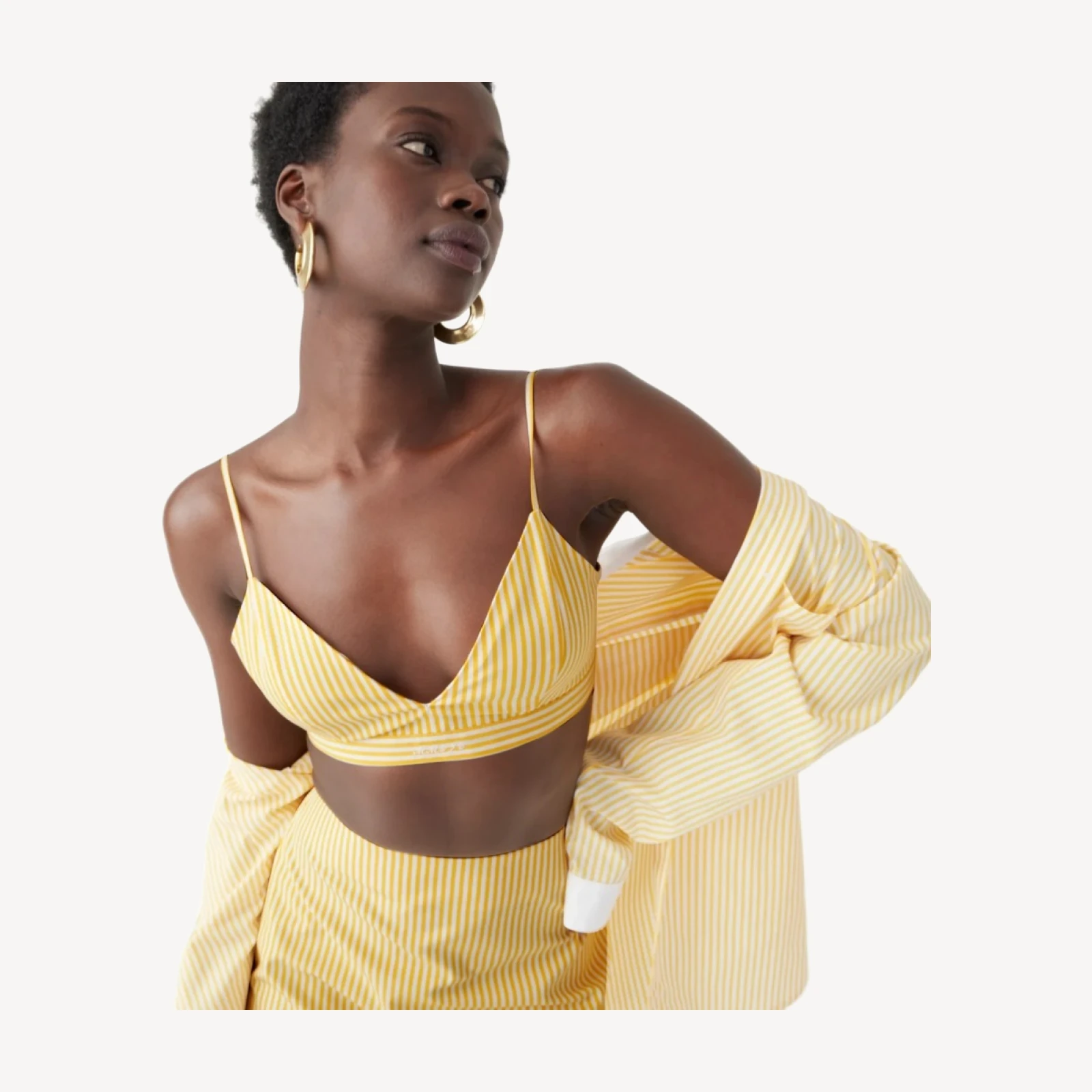 Marie Marot X J.Crew bralette top in Thomas Mason® cotton poplin