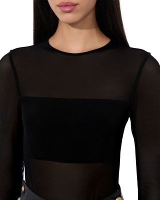 Alice and Olivia Bandeau Mesh Bodysuit