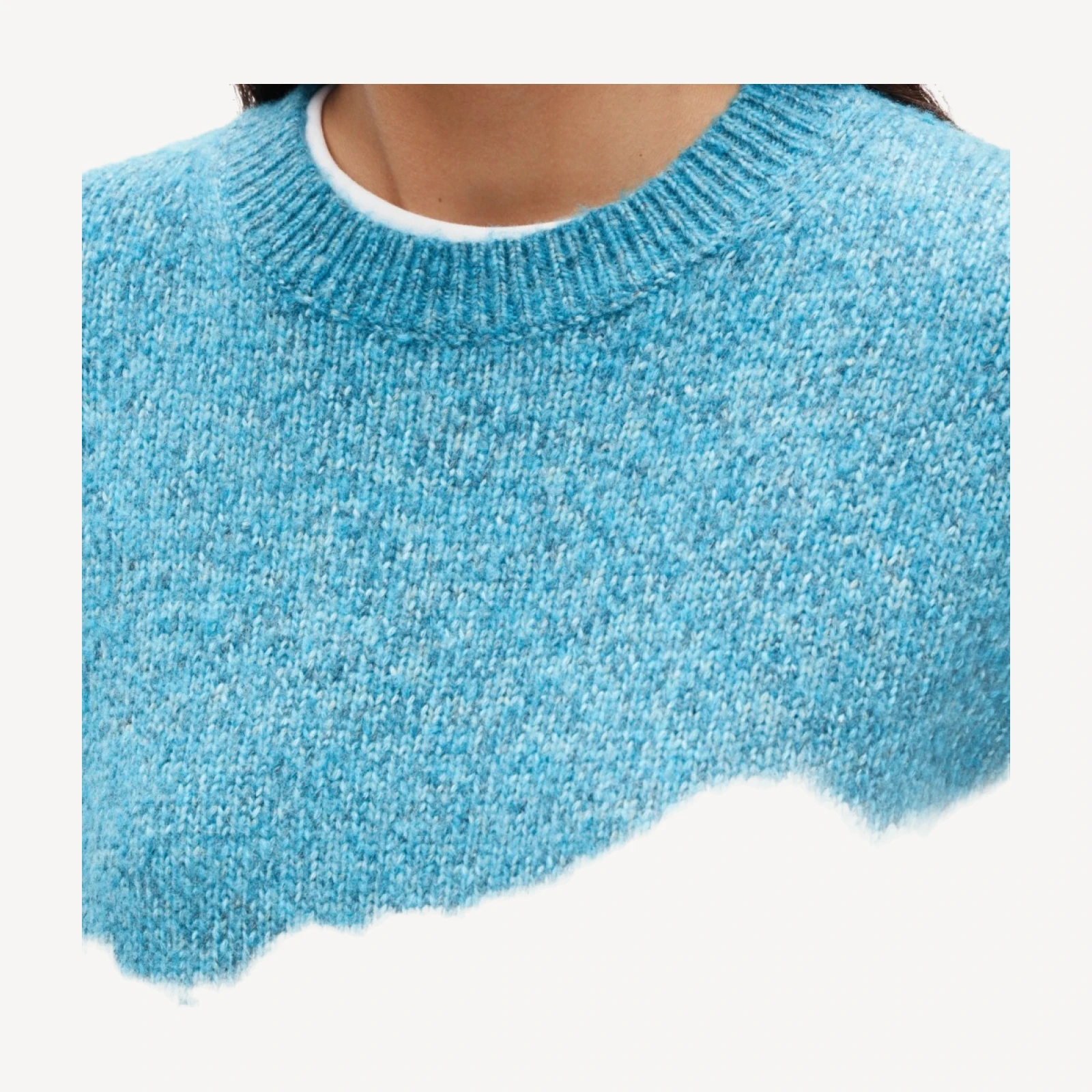 Oversized crewneck sweater in heather Italian yarn