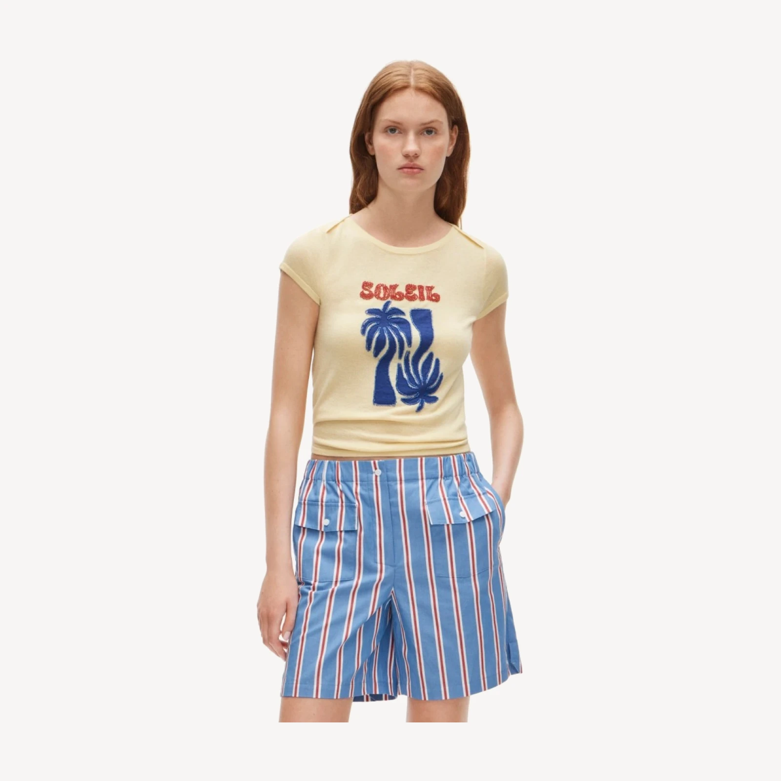 Long boxer short in oxford stripe