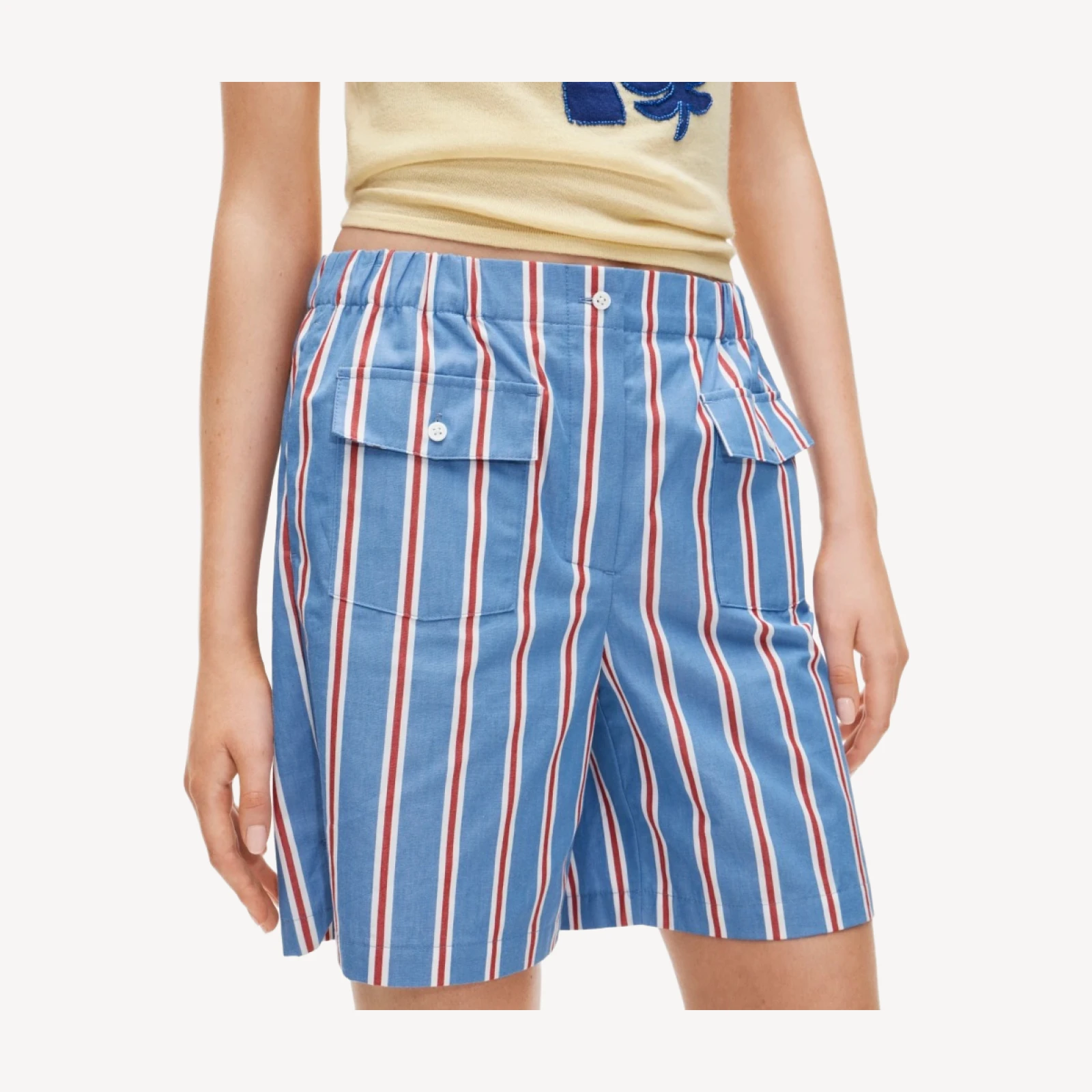 Long boxer short in oxford stripe