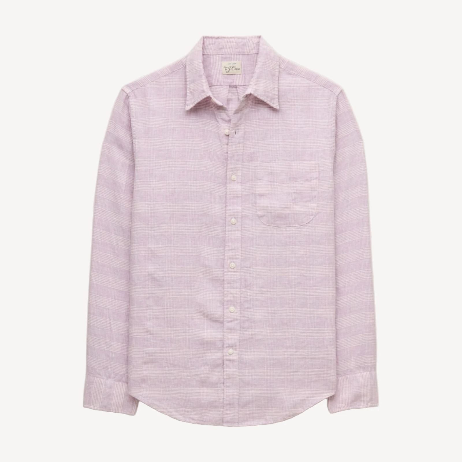 Linen point-collar shirt