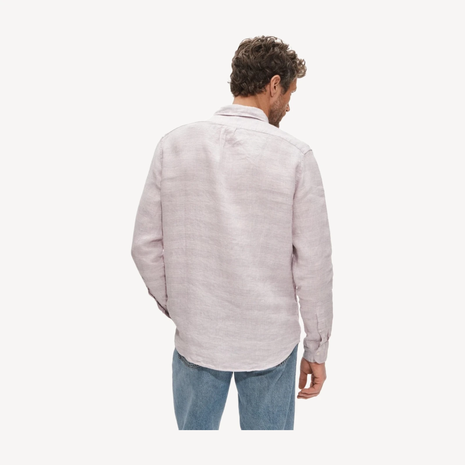 Linen point-collar shirt