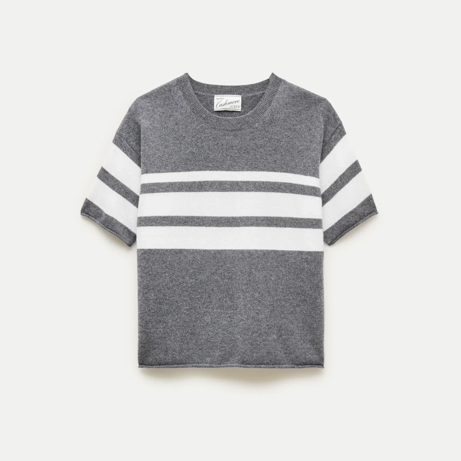 Cashmere relaxed T-shirt in placed stripe