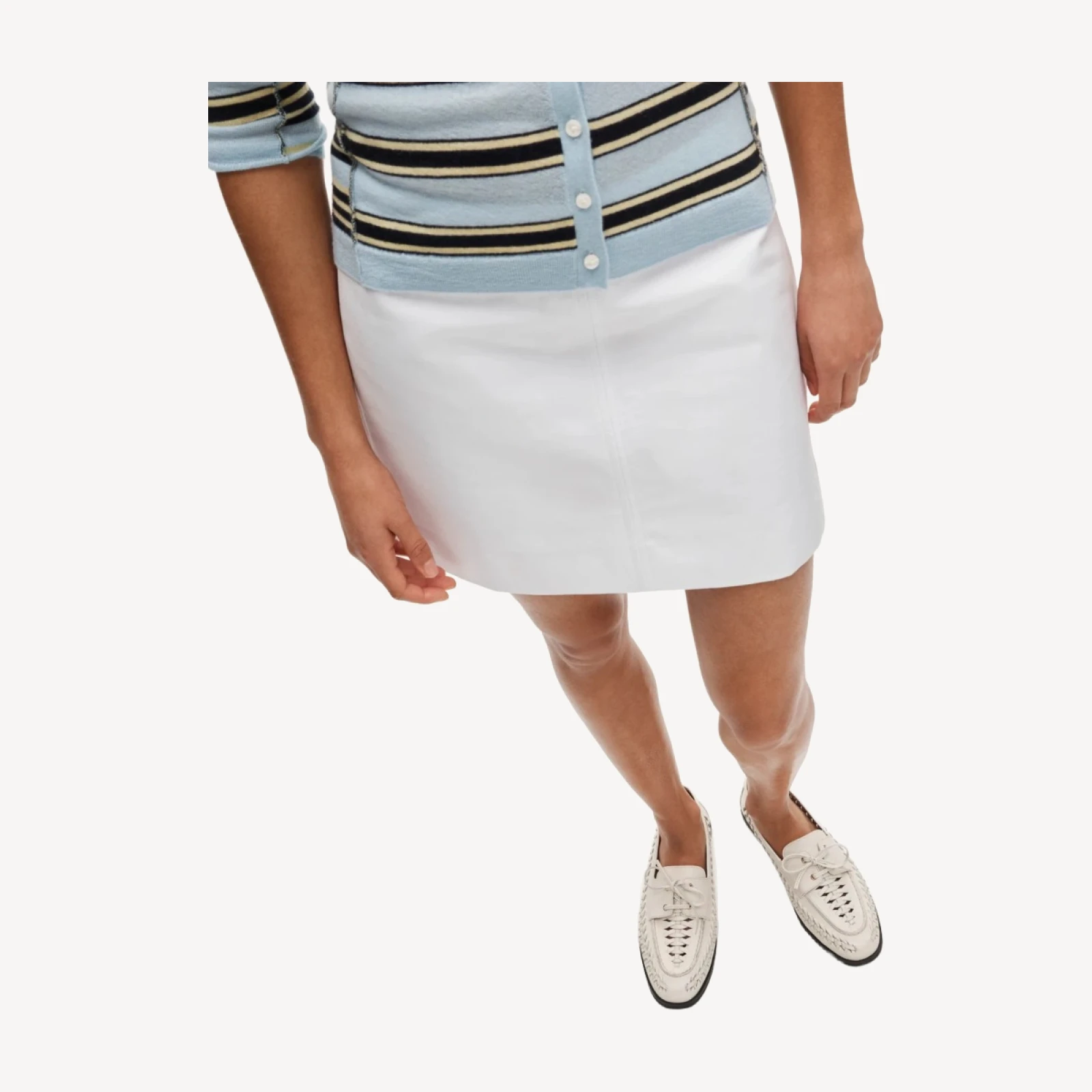 Woven leather boat shoes