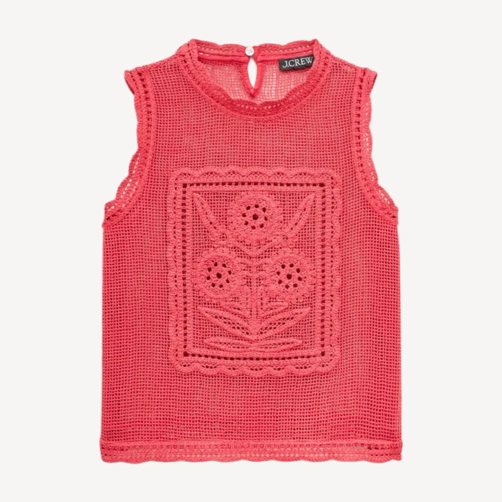 Crochet floral tank top