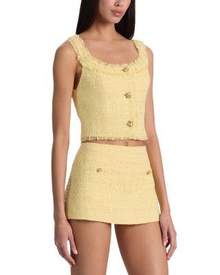 Alice and Olivia Shila Tweed Cropped Top