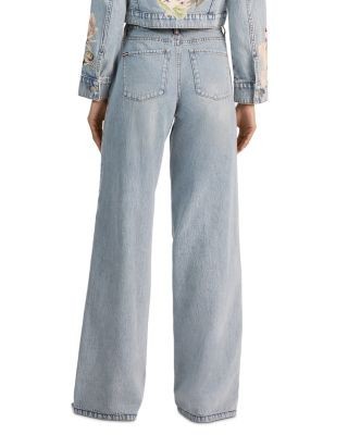 Alice and Olivia Amazing Low Rise Baggy Jeans in Silver Light Wash
