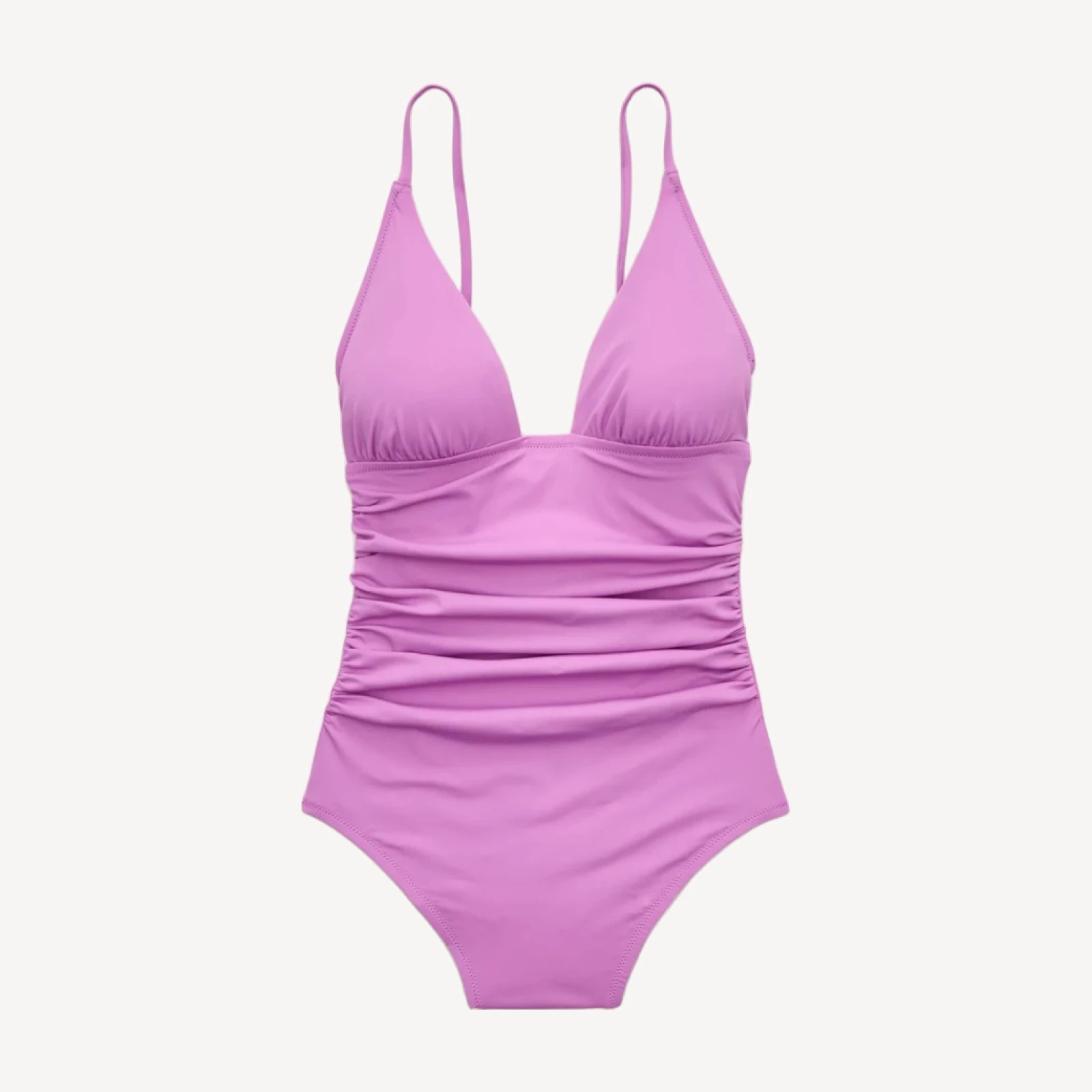 Ruched V-neck one-piece