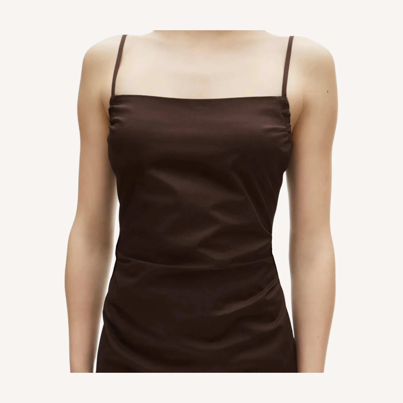Ruched sheath dress in stretch poplin