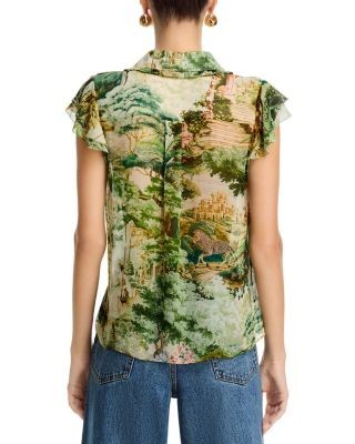 Alice and Olivia Martel Flutter Sleeve Blouse