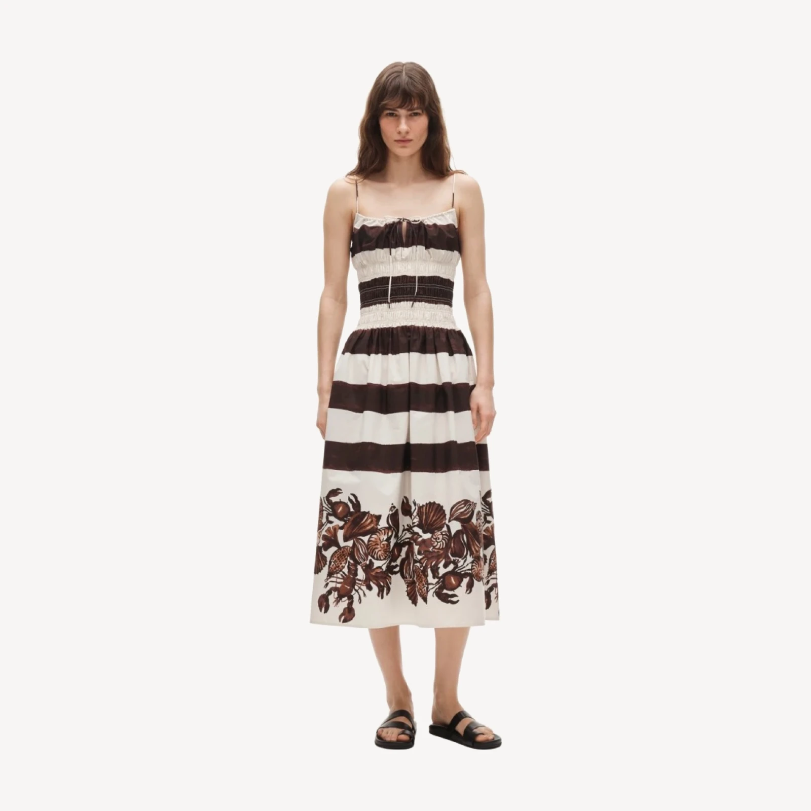 Reverie dress in lobster & seashell print
