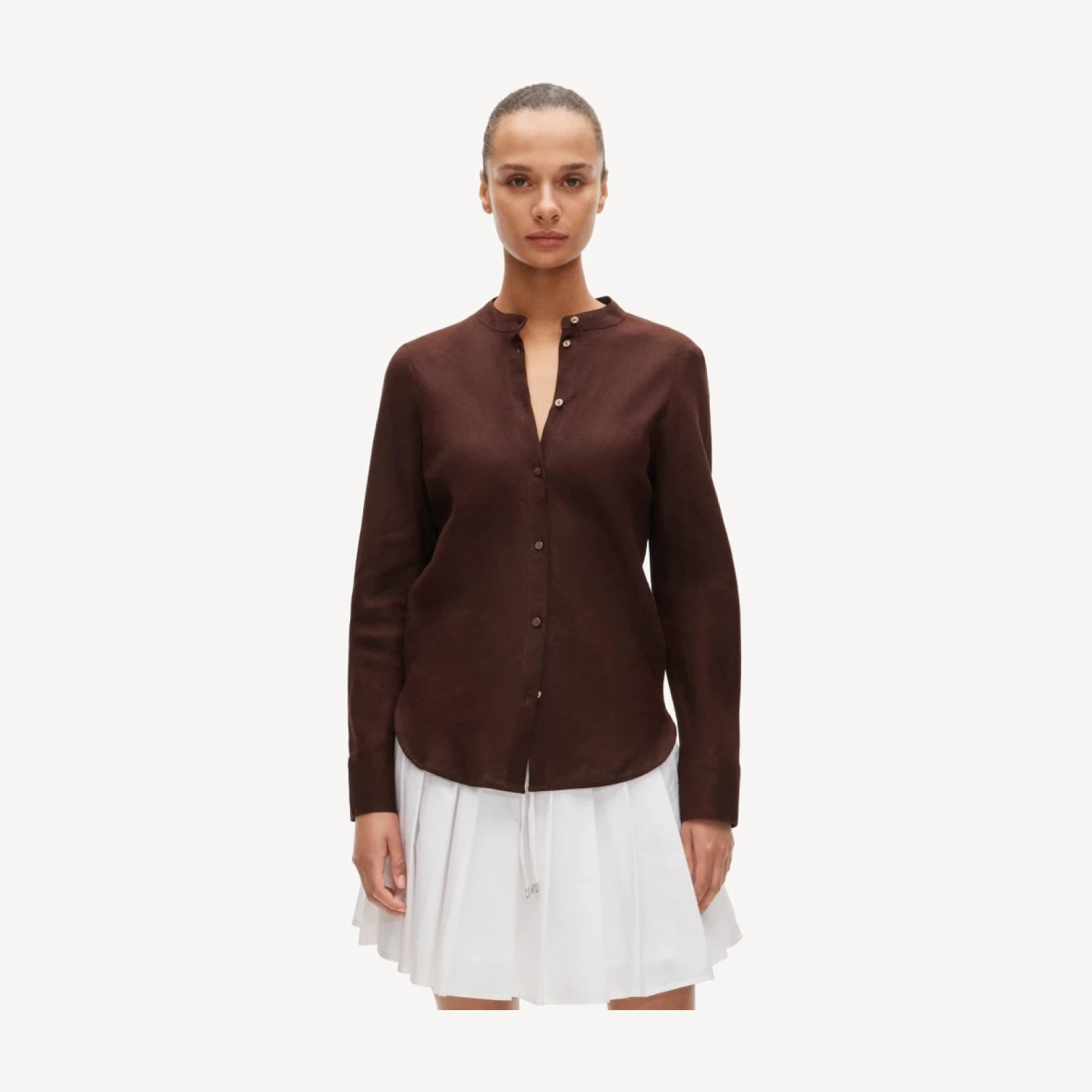 Bias-cut linen shirt