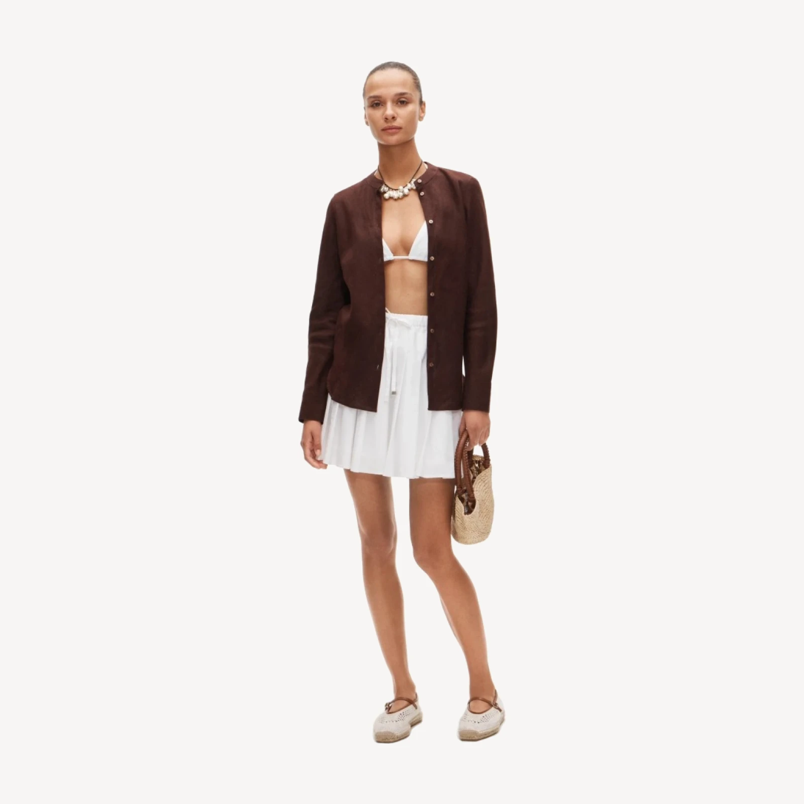 Bias-cut linen shirt