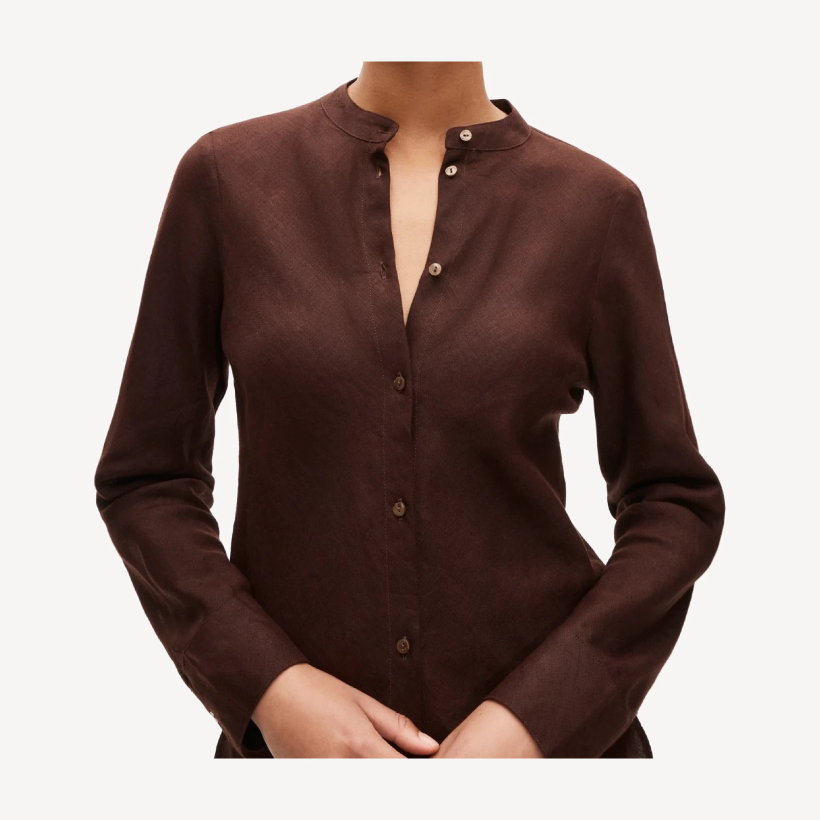 Bias-cut linen shirt