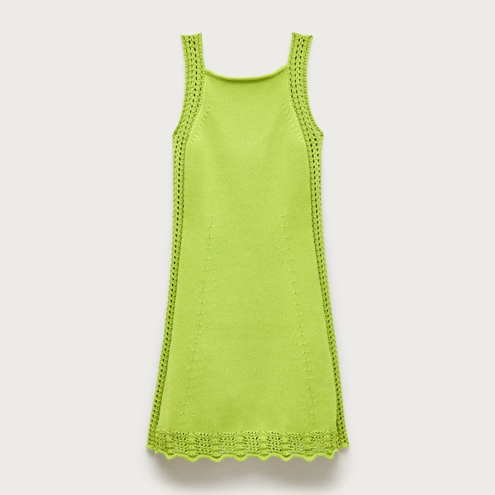 Crochet-trim shift dress