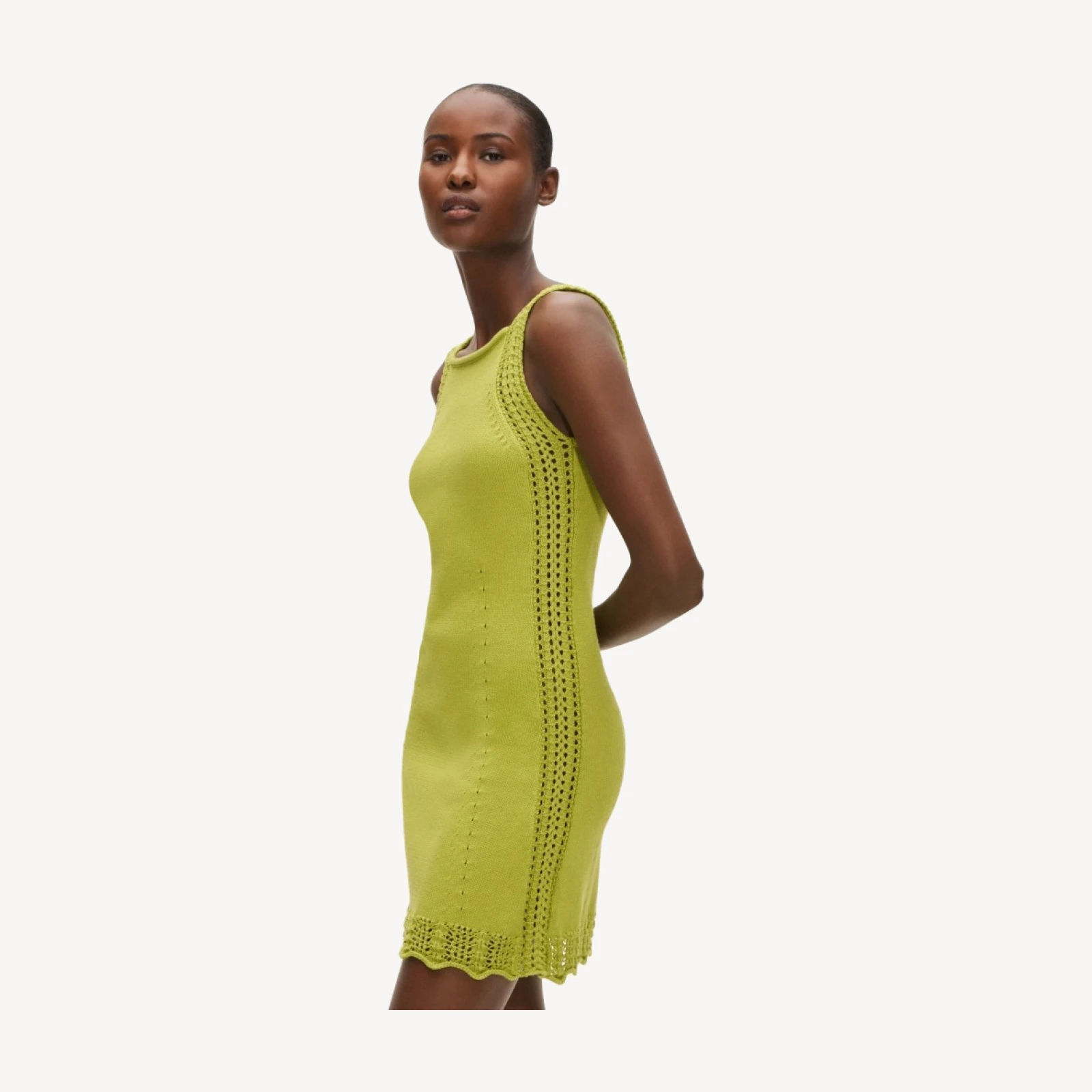 Crochet-trim shift dress