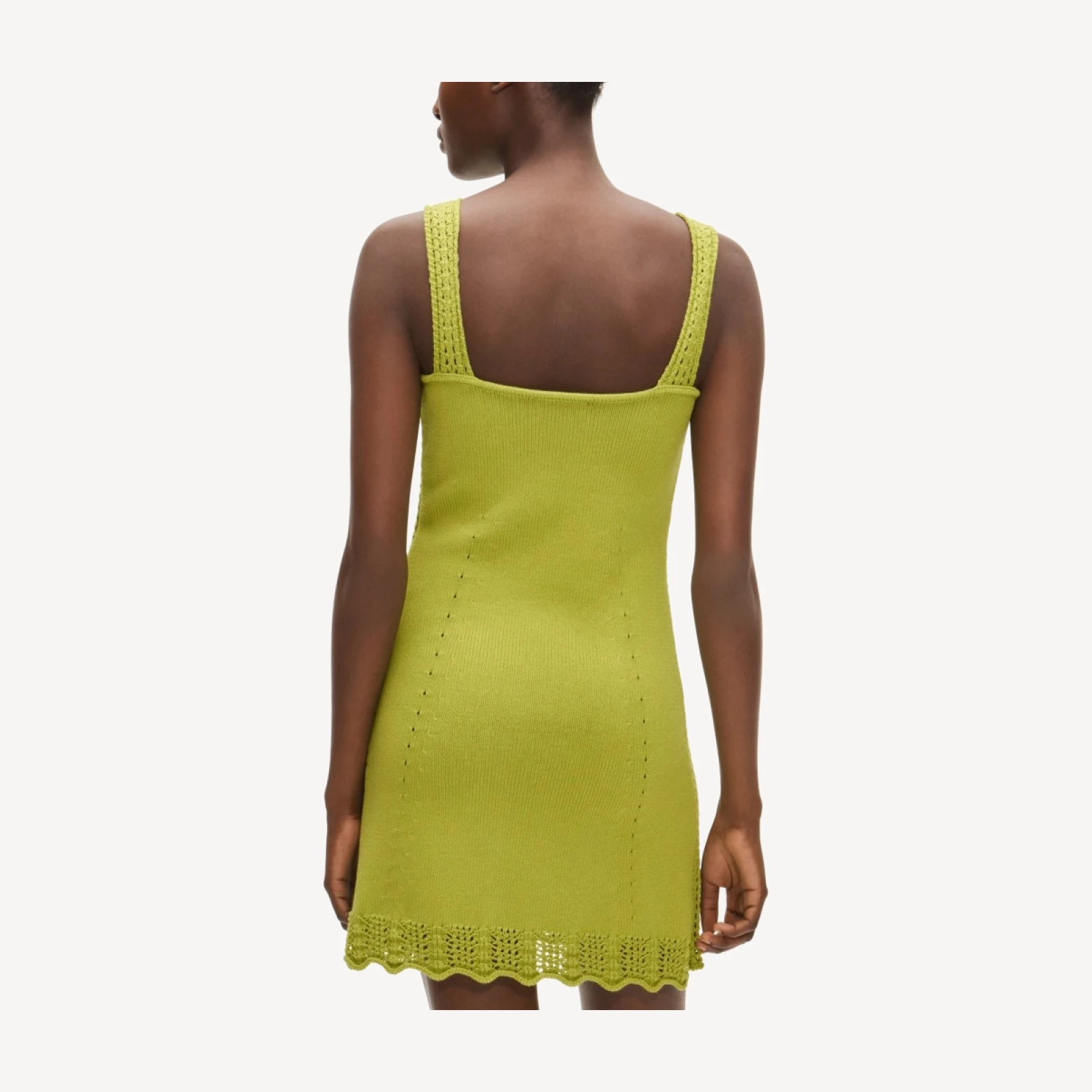 Crochet-trim shift dress