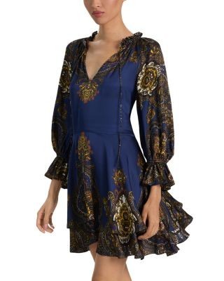 Alice and Olivia Joanne Double Handkerchief Short Dress