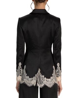Alice and Olivia Breann Lace Trim Blazer