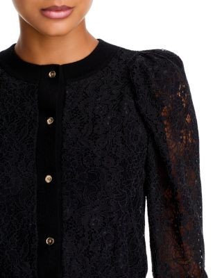 Alice and Olivia Kitty Crewneck Cardigan Sweater