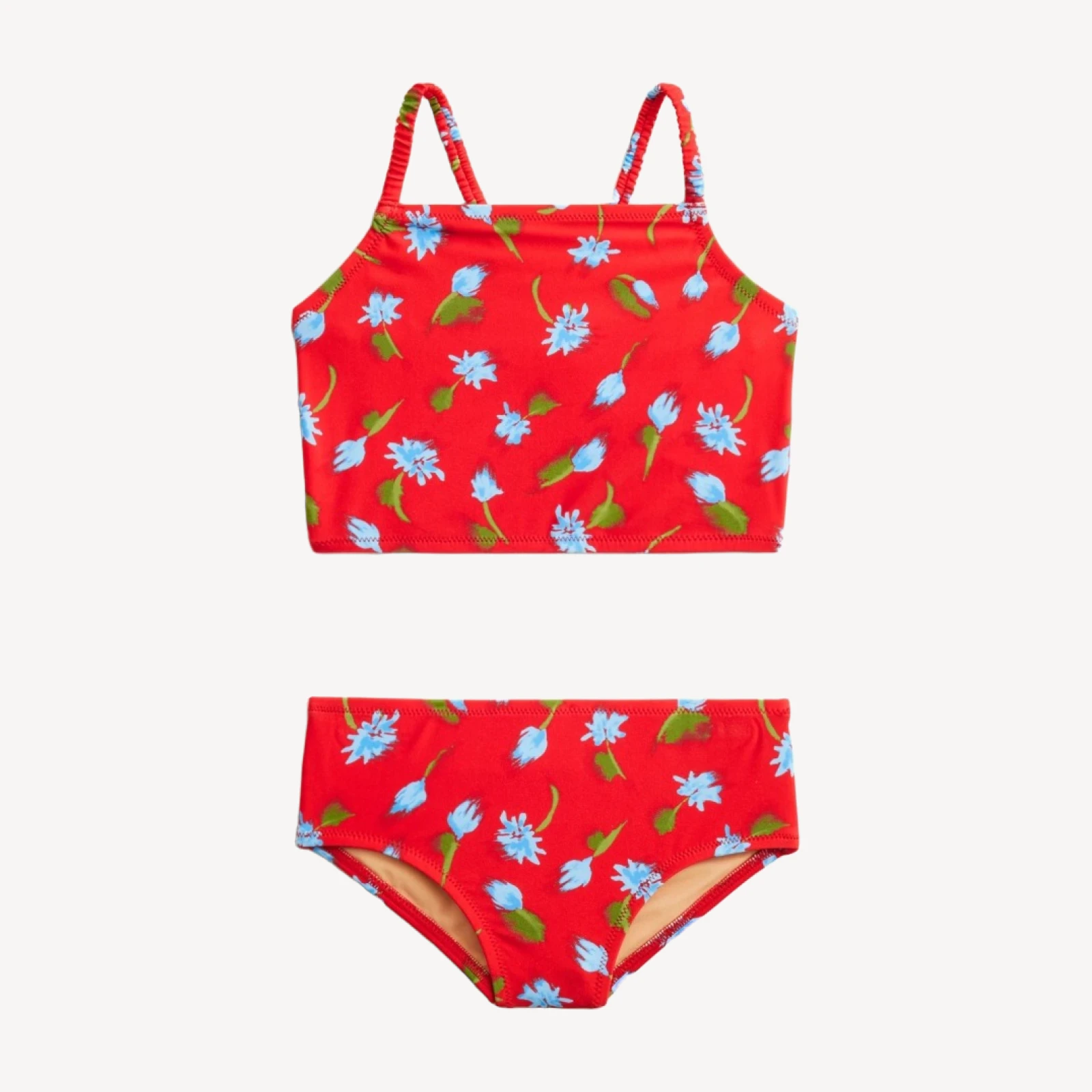 Girls' ruched-strap two-piece swimsuit