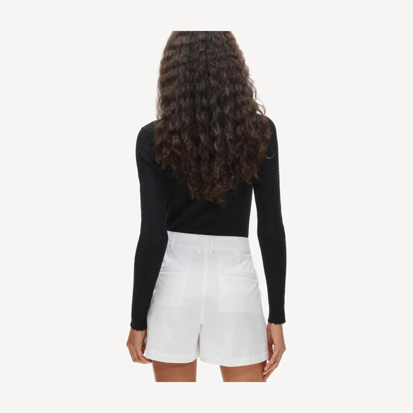 Easy pleated short in cotton-nylon blend