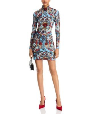 Alice and Olivia Delora Long Sleeve Turtleneck Dress