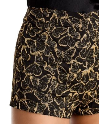 Alice and Olivia Hera Metallic Butterfly Jacquard Shorts