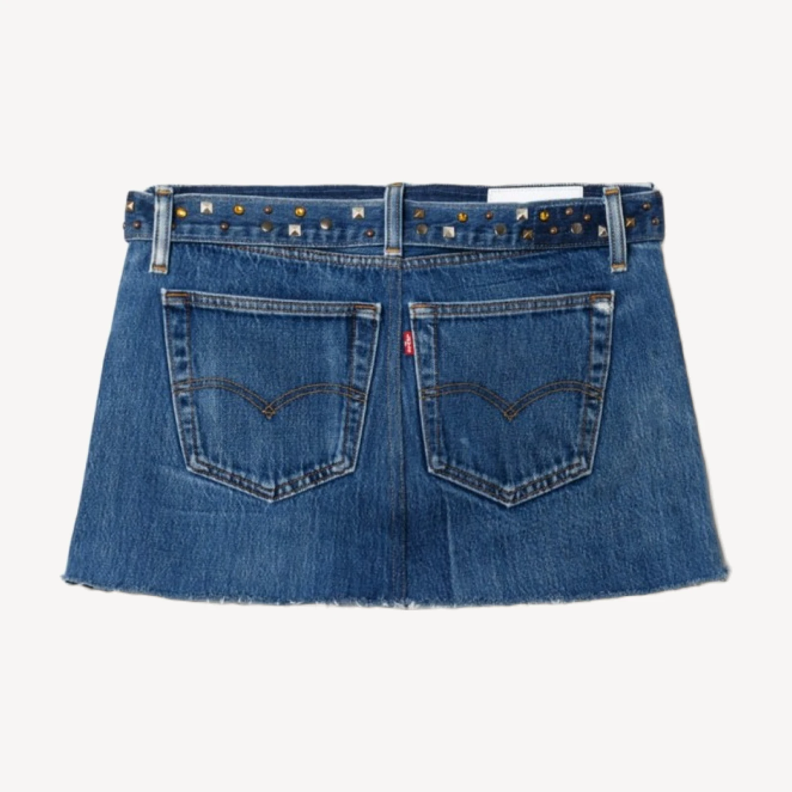 Levi's Multi Stud Raw Waist Mini Skirt - Indigo Multi Stud