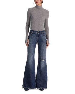 Alice and Olivia Brice Low Rise Bell Bottom Jeans in Georgetta Vintage Blue