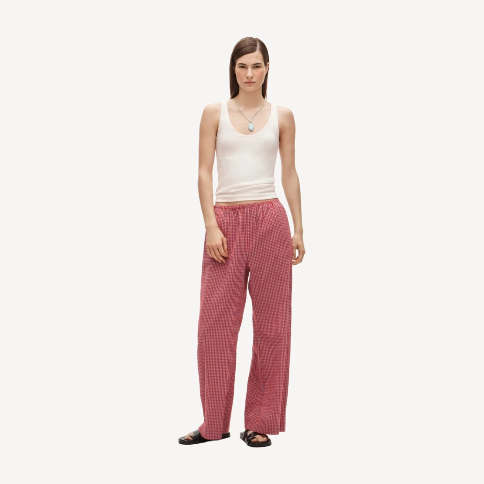 Cosmo pant in gingham seersucker
