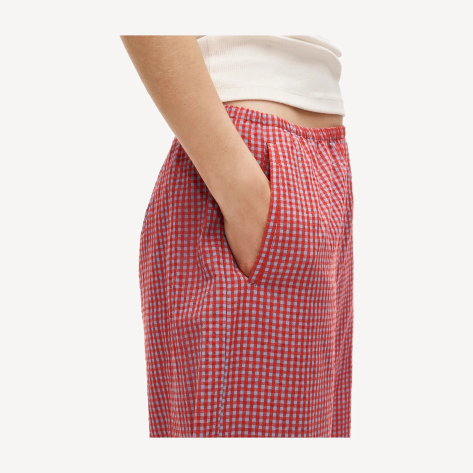 Cosmo pant in gingham seersucker