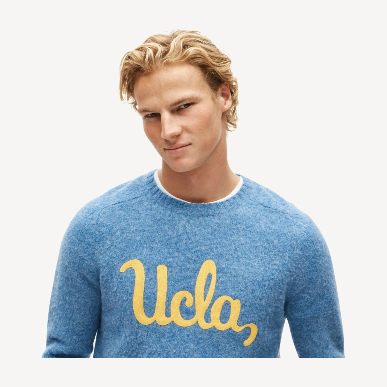 '47 x J.Crew brushed wool UCLA sweater