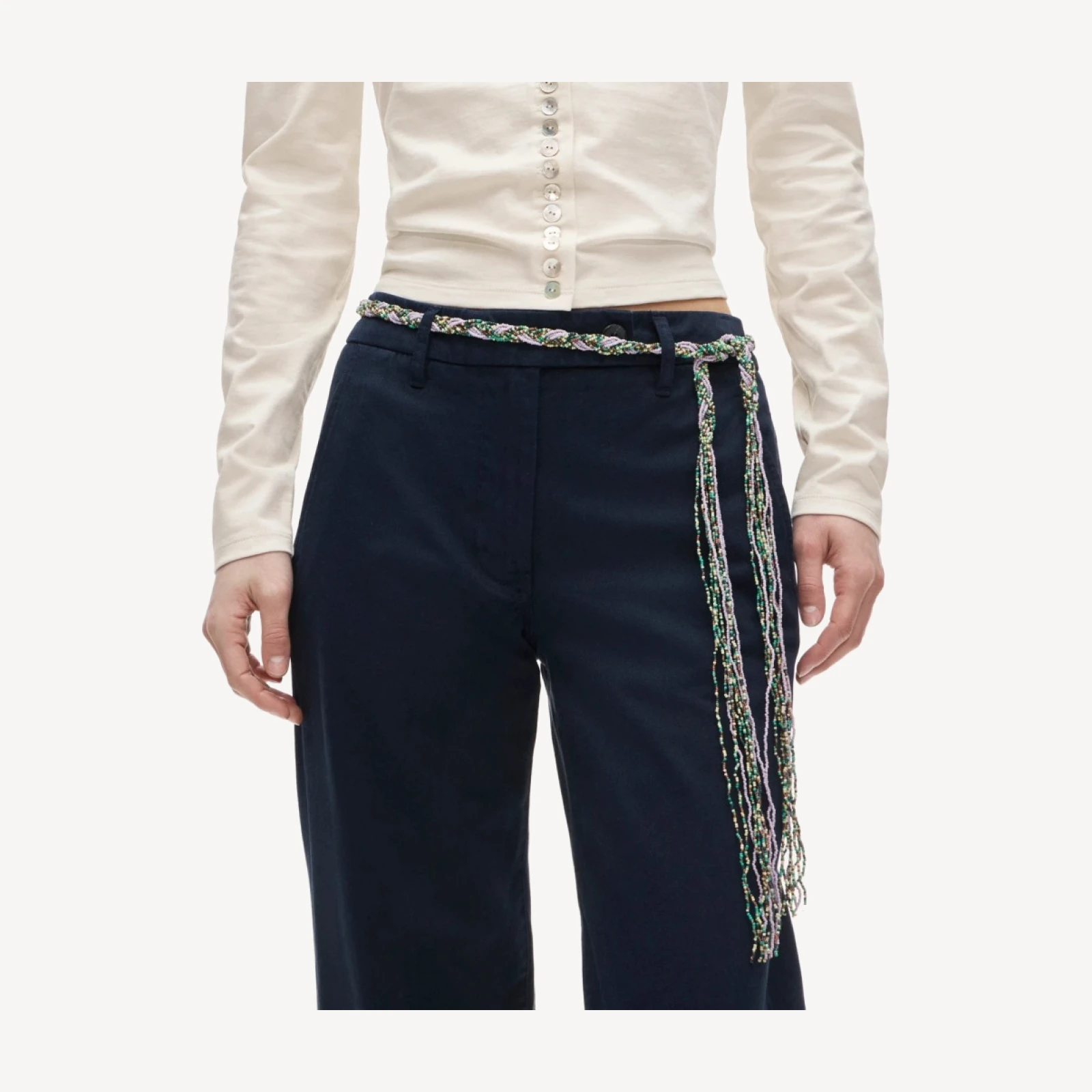 Beaded braid belt
