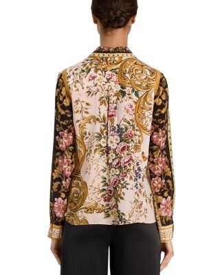 Alice and Olivia Willa Silk Long Sleeve Blouse