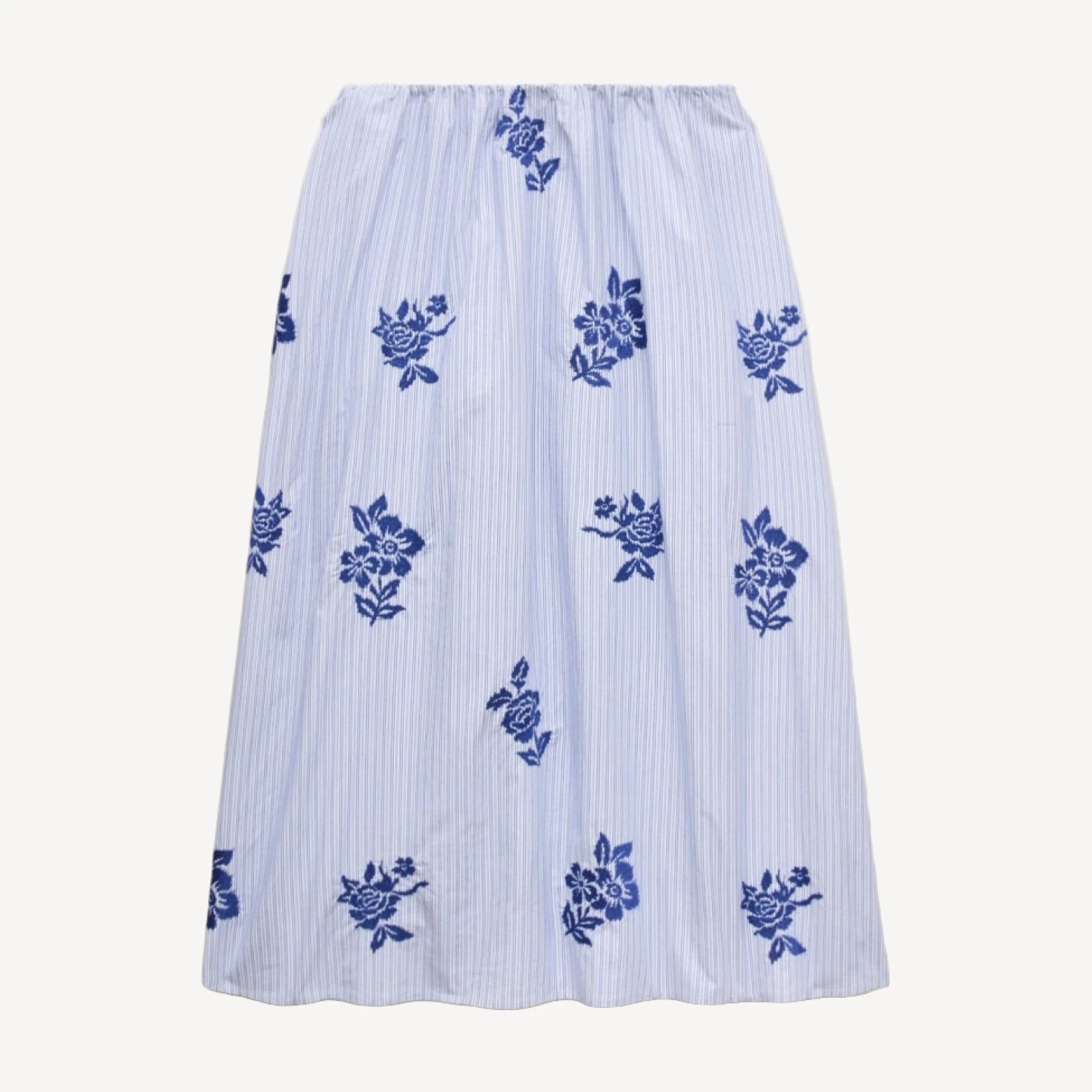 Beckett midi skirt in embroidered floral stripe