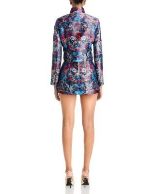 Alice and Olivia Mace Jacquard High Rise Mini Skort