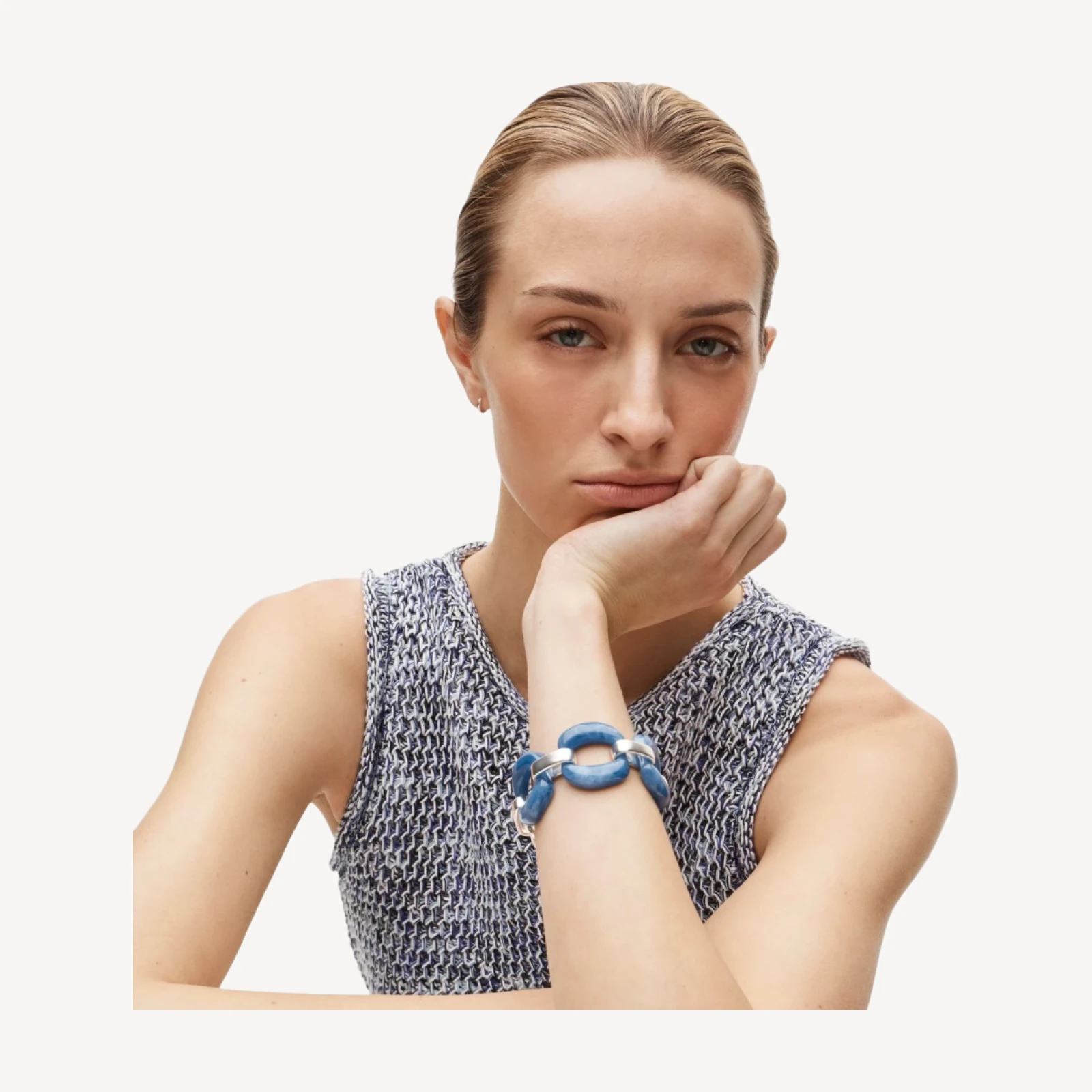Dual-tone acetate link bracelet