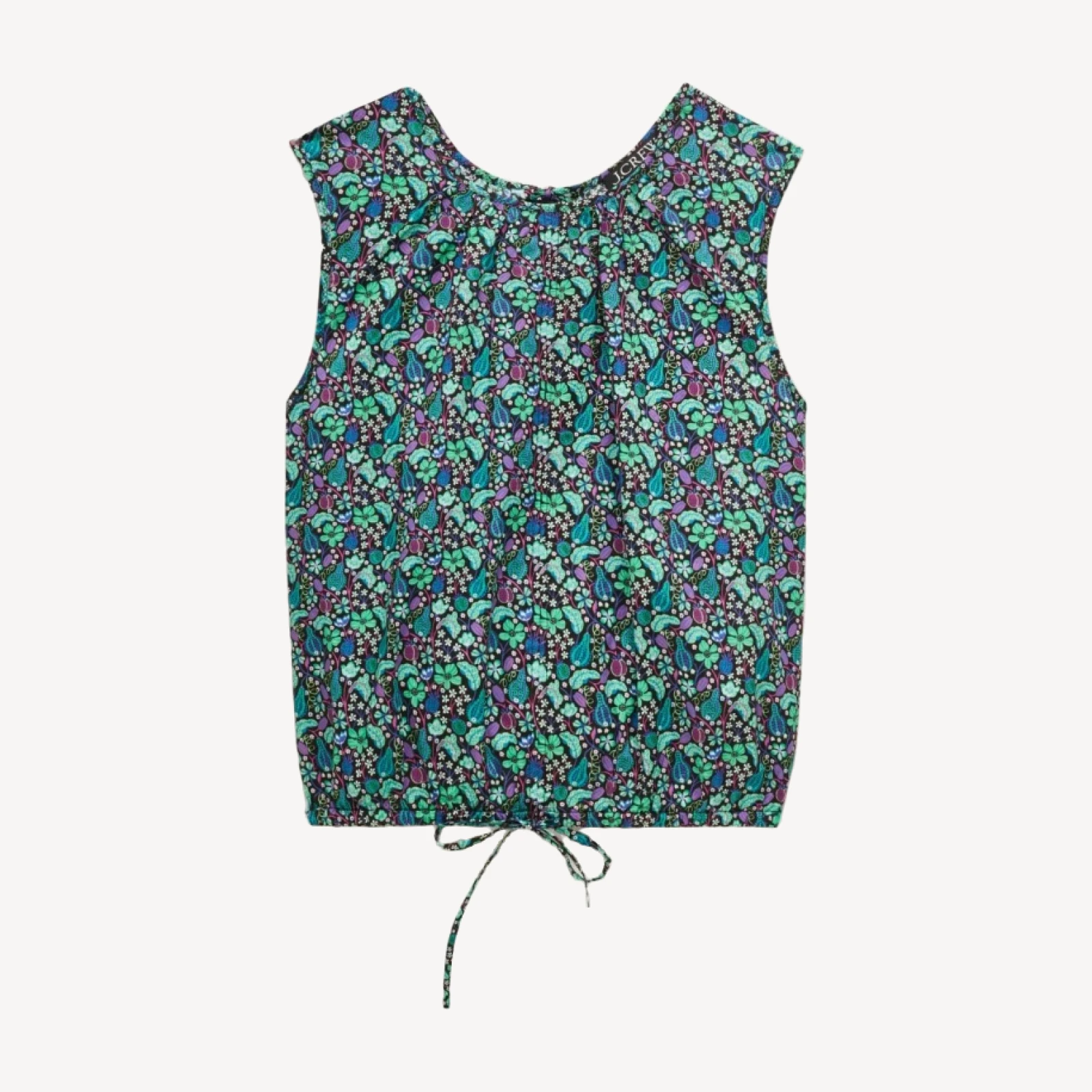 Drawstring-waist tank top in Liberty® floral fabric
