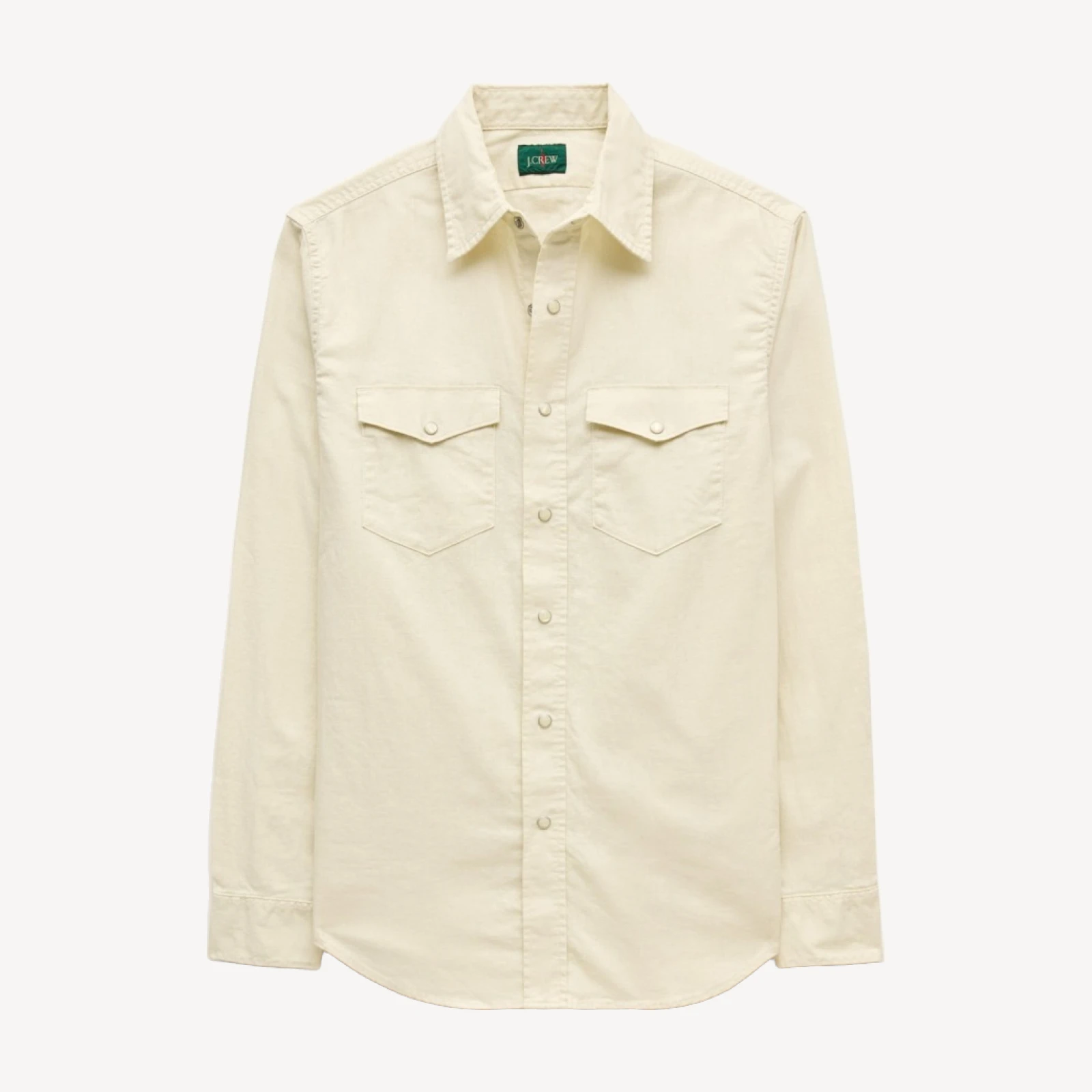 Western chambray shirt in linen-cotton blend