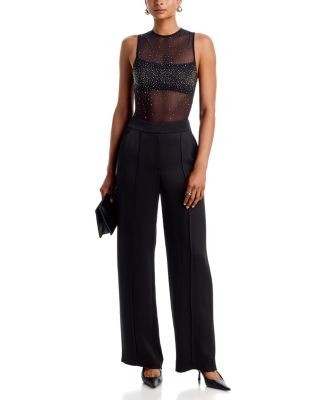 Alice and Olivia Studded Mesh Bandeau Bodysuit