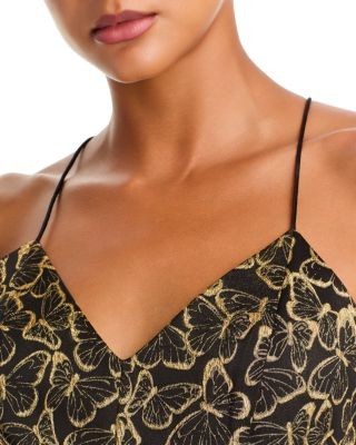 Alice and Olivia Tayla Metallic Jacquard Mini Dress